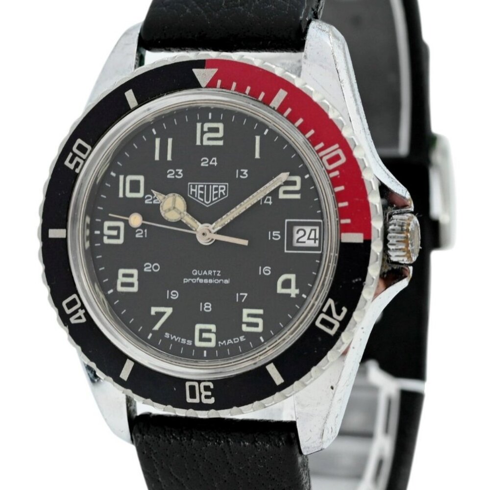 Heuer (Pre-Tag) 37mm Men's 1000 Series Red/Black Coke Bezel Watch